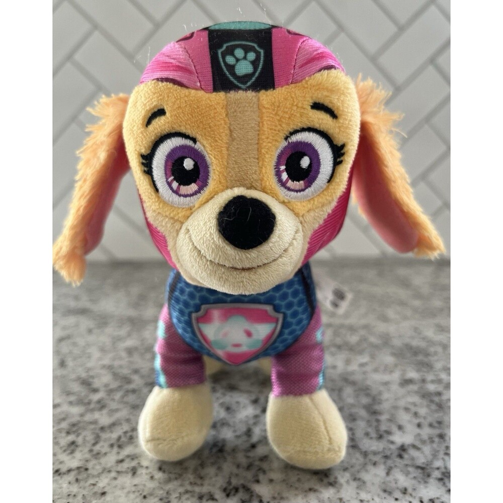 Paw Patrol Skye 7” Plush The Movie Pink Blue Flight Suit Spin Master 2021